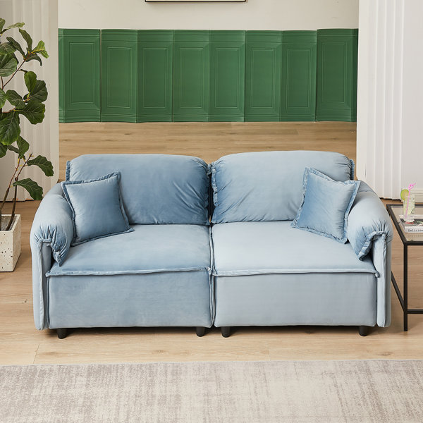 Latitude Run® Living Room Upholstery Sofa with 2 Pillows Wayfair